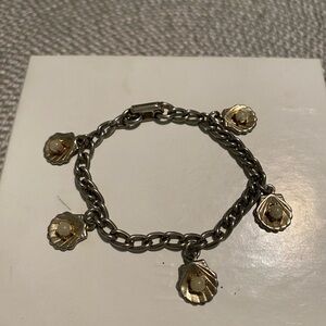 Elegant Shell Charm Bracelet in Silver and Gold